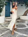 Women's Backless Sling Loose V Neck Fashion Designer Dresses (Long)-Women's Fashion Designer Dresses