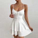 Women's Backless Spaghetti Fashion Designer Mini S-L Dresses (Short)