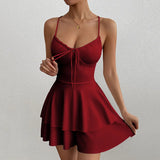 Women's Backless Spaghetti Fashion Designer Mini S-L Dresses (Short)