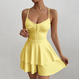 Women's Backless Spaghetti Fashion Designer Mini S-L Dresses (Short)