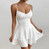 Women's Backless Spaghetti Fashion Designer Mini S-L Dresses (Short)
