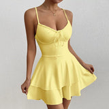 Women's Backless Spaghetti Fashion Designer Mini S-L Dresses (Short)