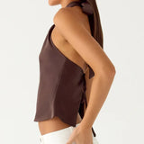 Women's Backless Tie-up Fashion Designer Crop Tank Top Singlets