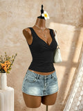 Women's Backless Tie-up Fashion Designer Crop Tank Top Singlets