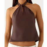 Women's Backless Tie-up Fashion Designer Crop Tank Top Singlets