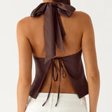 Women's Backless Tie-up Fashion Designer Crop Tank Top Singlets