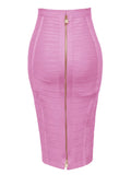 Women's Bandage XS-XL Fashion Designer Bandage Skirts (Midi)