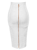 Women's Bandage XS-XL Fashion Designer Bandage Skirts (Midi)