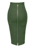 Women's Bandage XS-XL Fashion Designer Bandage Skirts (Midi)