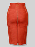 Women's Bandage XS-XL Fashion Designer Bandage Skirts (Midi)