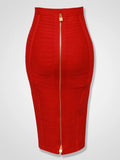 Women's Bandage XS-XL Fashion Designer Bandage Skirts (Midi)