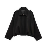 Women's Bat Sleeves Fashion Designer S-L Suede Jackets