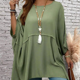 Women's Bat Wing Blouse 1-5XL Fashion Designer T-Shirts (Plus Size)-Women's Tops Fashion Designer T-Shirts / Blouses-International Women's Clothing