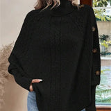Women's Bat Wing Turtleneck Tops S-XL Fashion Designer Knitted Cardigans