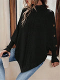 Women's Bat Wing Turtleneck Tops S-XL Fashion Designer Knitted Cardigans