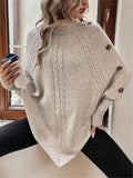 Women's Bat Wing Turtleneck Tops S-XL Fashion Designer Knitted Cardigans