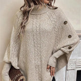 Women's Bat Wing Turtleneck Tops S-XL Fashion Designer Knitted Cardigans