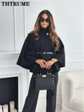 Women's Batwing Loose Fashion Designer Belted Jackets-Women's Fashion Designer Jackets