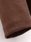 Women's Belted Button Fashion Designer Faux Suede Jackets-Women's Fashion Designer Jackets