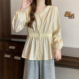 Women's Blouse 1-4XL Fashion Elastic Waist Designer T-Shirts (Plus Size)-Women's Tops Fashion Designer Plus Size T-Shirts / Blouses-International Women's Clothing