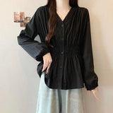 Women's Blouse 1-4XL Fashion Elastic Waist Designer T-Shirts (Plus Size)-Women's Tops Fashion Designer Plus Size T-Shirts / Blouses-International Women's Clothing