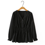 Women's Blouse Fashion Designer 4-6XL Shirt Long-Sleeve Tops (Plus Size)