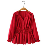 Women's Blouse Fashion Designer 4-6XL Shirt Long-Sleeve Tops (Plus Size)
