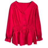 Women's Blouse Fashion Designer 4-6XL Shirt Long-Sleeve Tops (Plus Size)
