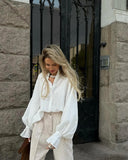 Women's Blouse Fashion Designer Flared Lantern S-L Long-Sleeve Tops-Women's Fashion Designer Long-Sleeve Tops-International Women's Clothing