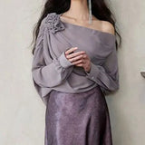 Women's Blouse Fashion Designer Ruffled Chiffon S-3XL Long-Sleeve Tops