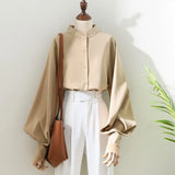 Women's Blouse Fashion Designer S-3XL Lantern Long-Sleeve Tops-Women's Fashion Designer Long-Sleeve Tops-International Women's Clothing