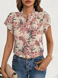 Women's Blouse Ruffle 2-5XL Trim Designer Tops Floral Fashion T-Shirts (Plus Size)