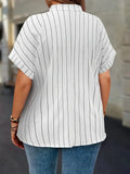 Women's Blouse Tops Striped Blouse 1-5XL Fashion Designer T-Shirts (Plus Size)-Women's Tops Fashion Designer T-Shirts / Blouses-International Women's Clothing