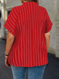 Women's Blouse Tops Striped Blouse 1-5XL Fashion Designer T-Shirts (Plus Size)-Women's Tops Fashion Designer T-Shirts / Blouses-International Women's Clothing