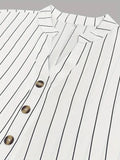 Women's Blouse Tops Striped Blouse 1-5XL Fashion Designer T-Shirts (Plus Size)-Women's Tops Fashion Designer T-Shirts / Blouses-International Women's Clothing