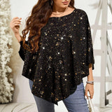 Women's Blouse Tunic Sequin 2-5XL Fashion Designer T-Shirts (Plus Size)