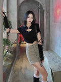 Women's Blouses Asymmetrical Hallow Out Tops Fashion Designer T-Shirts-Women's Tops Fashion Designer T-Shirts / Blouses