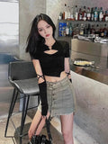 Women's Blouses Asymmetrical Hallow Out Tops Fashion Designer T-Shirts-Women's Tops Fashion Designer T-Shirts / Blouses
