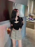 Women's Blouses Asymmetrical Hallow Out Tops Fashion Designer T-Shirts-Women's Tops Fashion Designer T-Shirts / Blouses