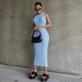 Women's Bodycon Fashion Designer O-neck Crochet Dresses (Long)