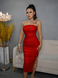Women's Bodycon Fashion Designer Off Shoulder Split Dresses (Midi)-Women's Fashion Designer Dresses