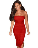 Women's Bodycon Fashion Designer Off Shoulder Split S-XL Dresses (Midi)-Women's Fashion Designer Dresses-Red-Women&#x27;s fashion designer plus size clothes
