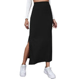 Women's Bodycon Fashion S-XL Designer High Waist Pleated Skirts (Long)