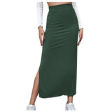 Women's Bodycon Fashion S-XL Designer High Waist Pleated Skirts (Long)