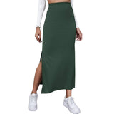 Women's Bodycon Fashion S-XL Designer High Waist Pleated Skirts (Long)