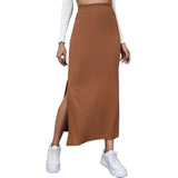 Women's Bodycon Fashion S-XL Designer High Waist Pleated Skirts (Long)
