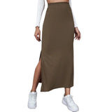 Women's Bodycon Fashion S-XL Designer High Waist Pleated Skirts (Long)