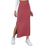 Women's Bodycon Fashion S-XL Designer High Waist Pleated Skirts (Long)