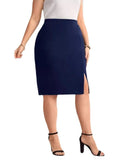 Women's Bodycon Split Fashion Designer 1-5XL Short Skirts (Plus Size)