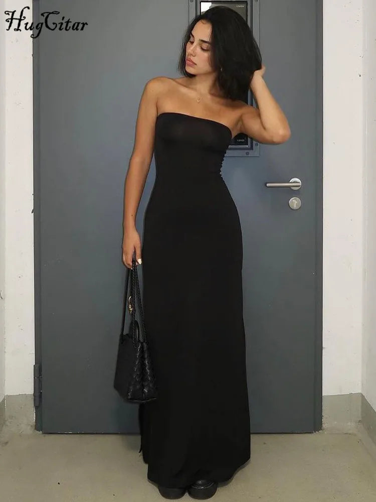 Women's Bodycon Strapless Split Fashion Designer Dresses (Midi) – International Women's Clothing